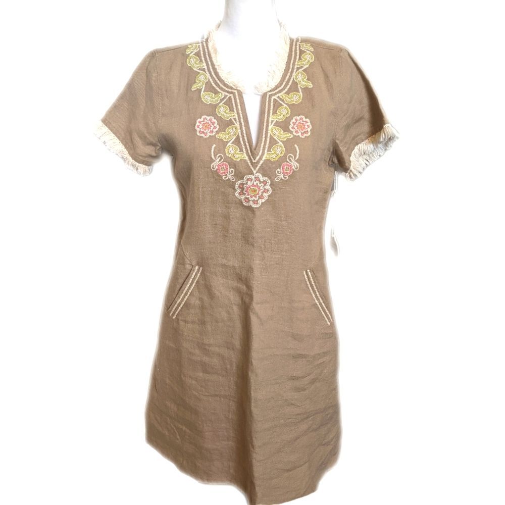 Spartina 449 Miri linen dress Marion's Social, 100% linen, embroidered S